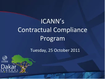 ICANNs      Contractual  Compliance    Program    Tuesday,  25  October