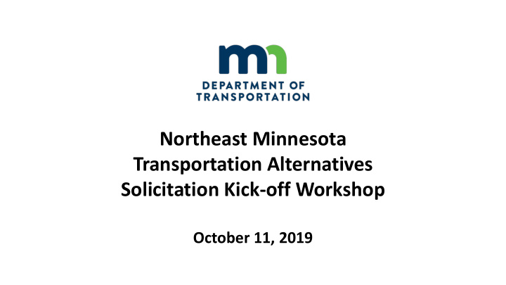 transportation alternatives solicitation kick off workshop