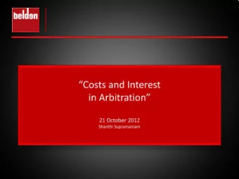 Costs  Sec 44 Arbitration Act 2005  - Alternatives  - Parties may agree on how costs are to be