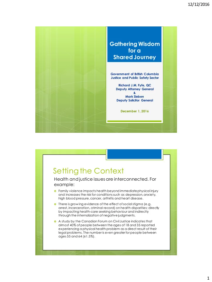 setting the context