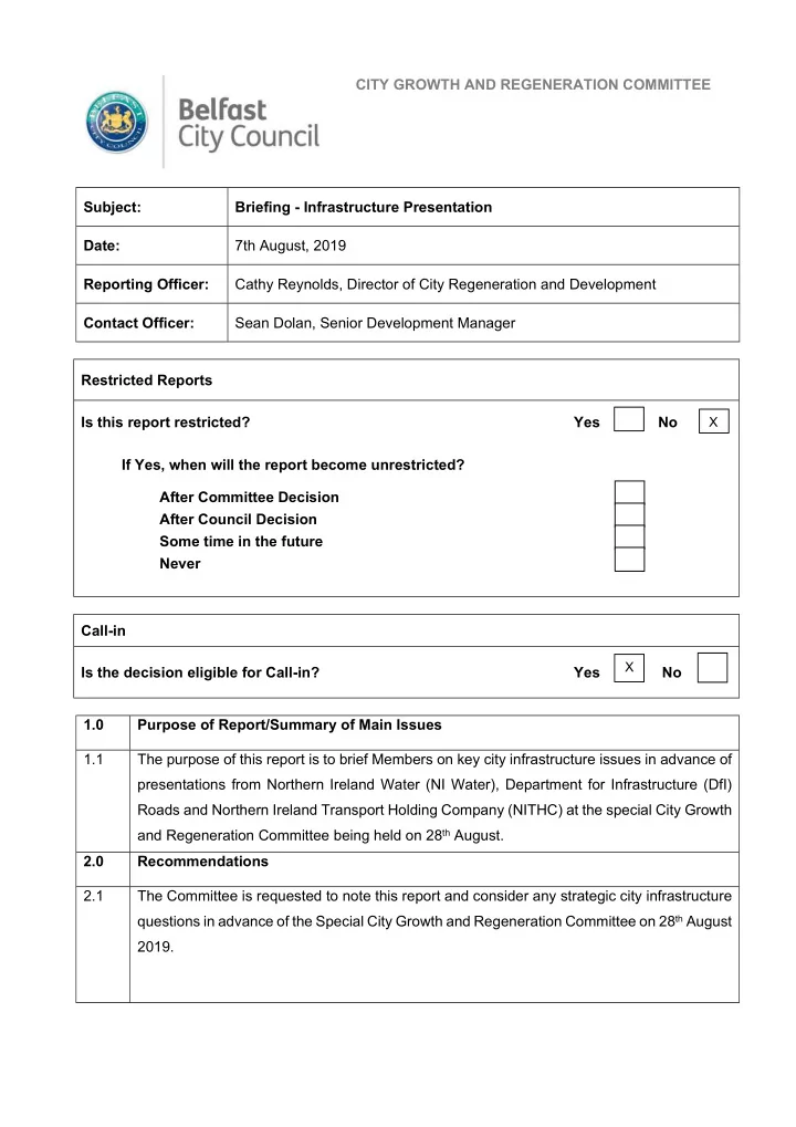 city growth and regeneration committee subject briefing