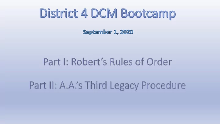 robert s rules of order in area 15