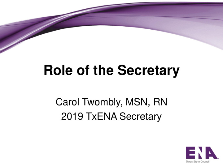 role of the secretary