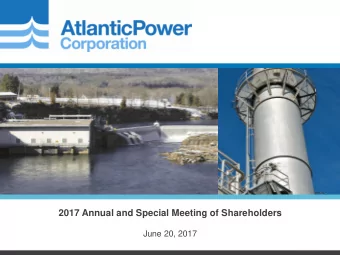 2017 Annual and Special Meeting of Shareholders  June 20, 2017  CONFIDENTIAL  Cautionary Note