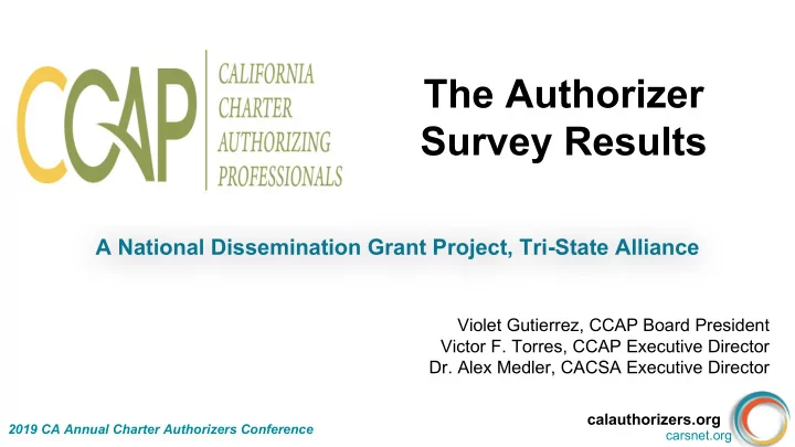 the authorizer survey results