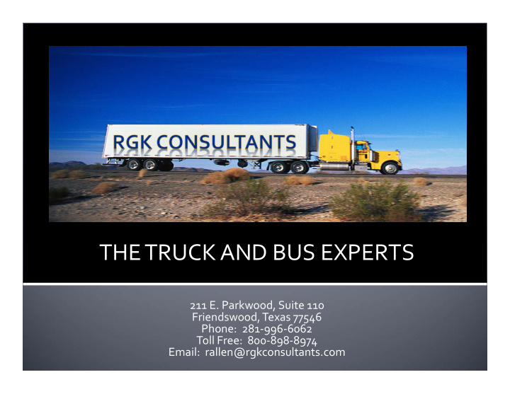 the truck and bus experts
