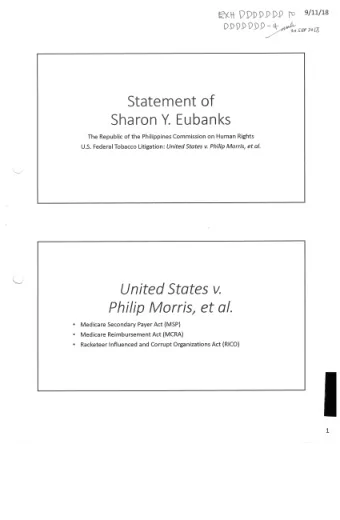 States v.  Philip Morris, et al.  Medicare Secondary Payer Act (MSP)  Medicare Reimbursement Act