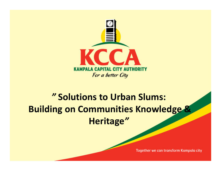solutions to urban slums building on communities