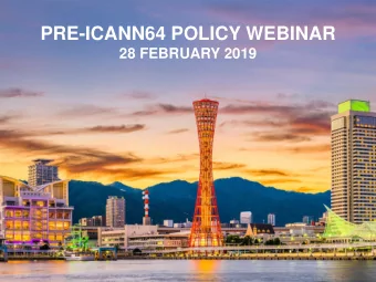 PRE-ICANN64 POLICY WEBINAR  28 FEBRUARY 2019  This is a text box caption to describe  the photo to