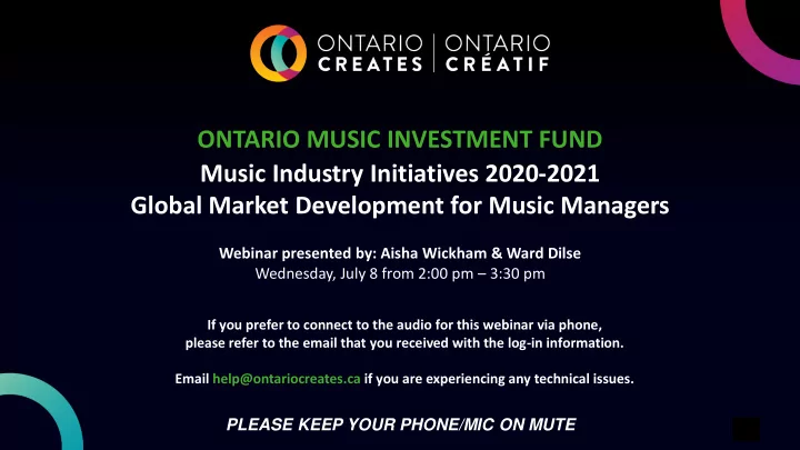 global market development for music managers