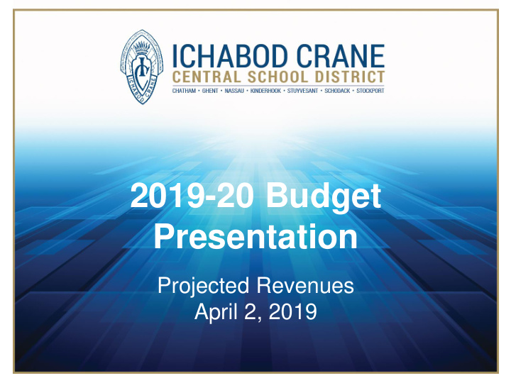 2019 20 budget presentation