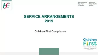 2019  Children First Compliance HSE | Children First National Office  Key Points  What is