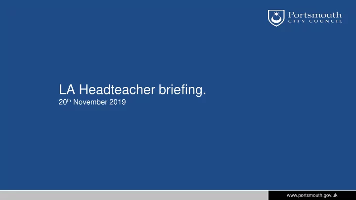 la headteacher briefing