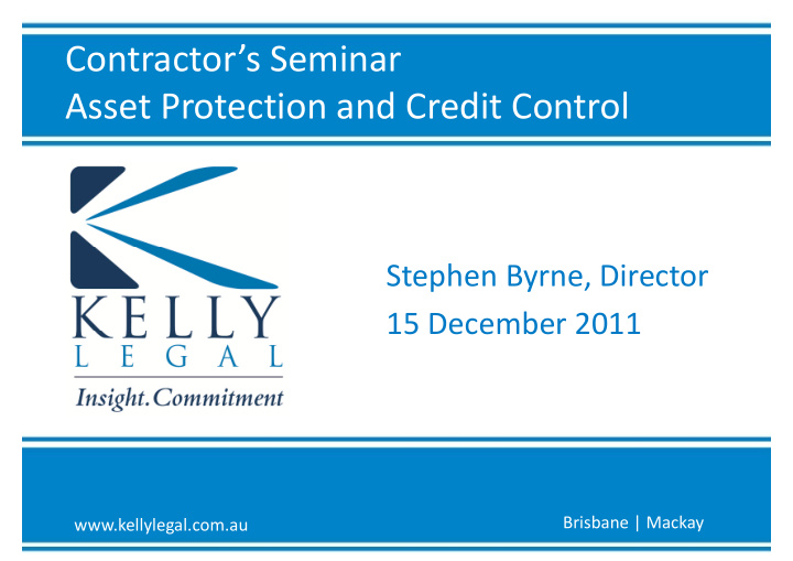 contractor s seminar asset protection and credit control