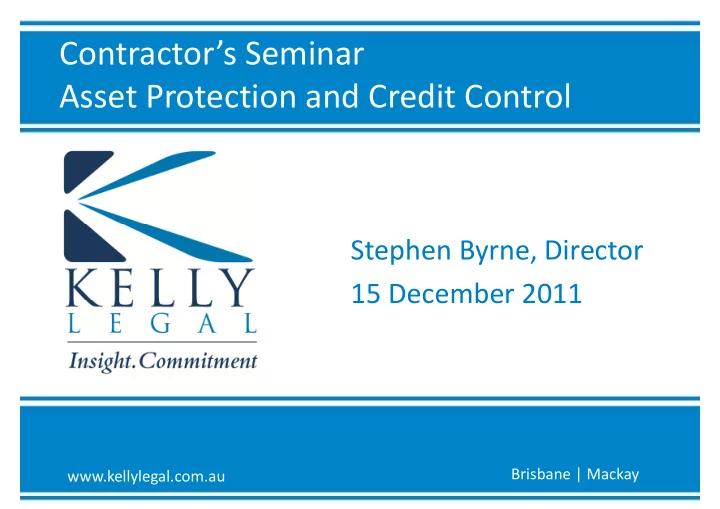 contractor s seminar asset protection and credit control