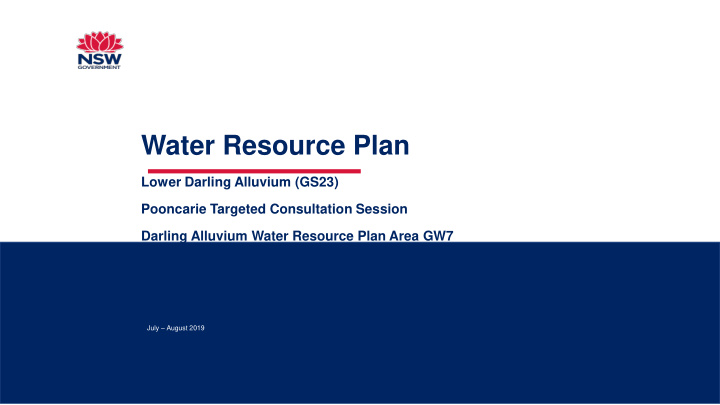 water resource plan