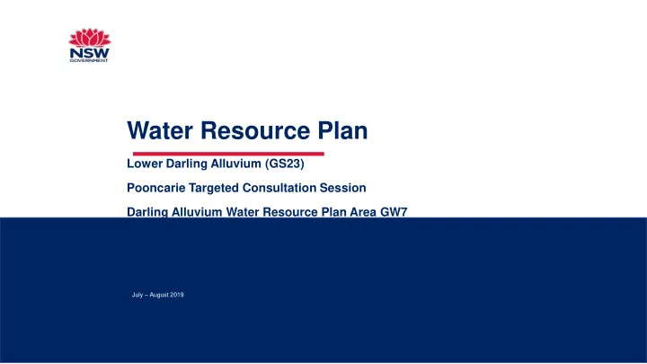 water resource plan