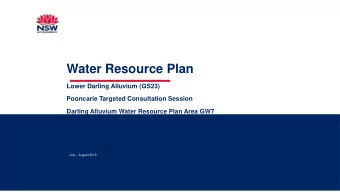 Water Resource Plan  Lower Darling Alluvium (GS23)  Pooncarie Targeted Consultation Session
