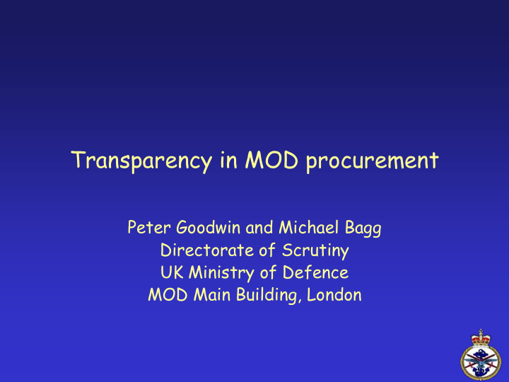 transparency in mod procurement