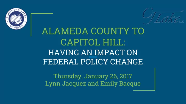 alameda county to capitol hill