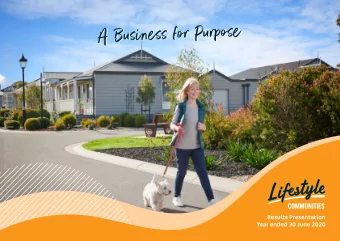 For personal use only  Results Presentation  Year ended 30 June 2020  Contents  Appendix  Overview