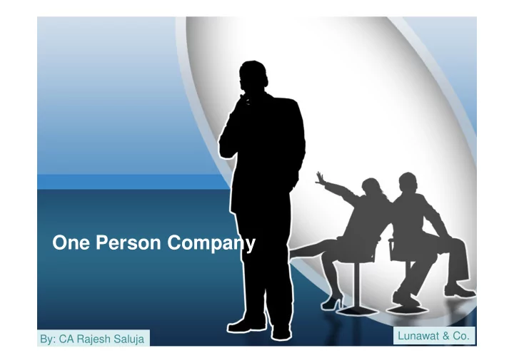 one person company
