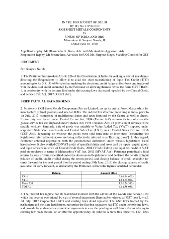 Return Amount (Rs.) ER-1 3,86,54,605/- ST-3 1,64,79,081/- Form 231 1,01,24,382/- TOTAL