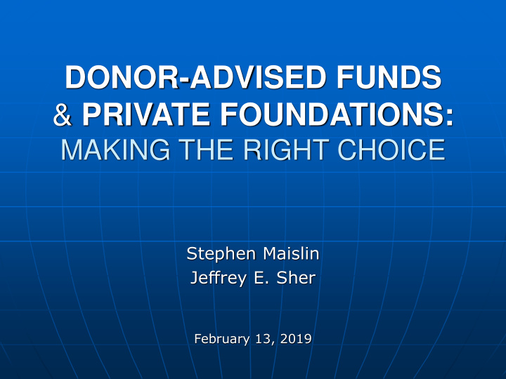 donor advised funds