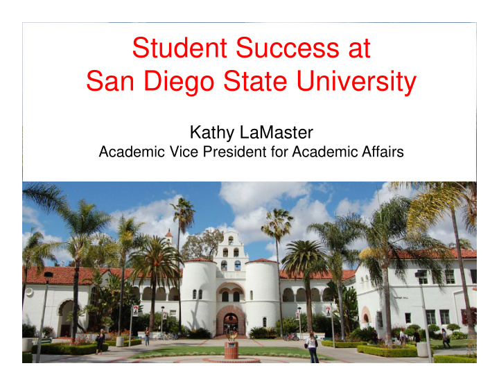 student success at san diego state university