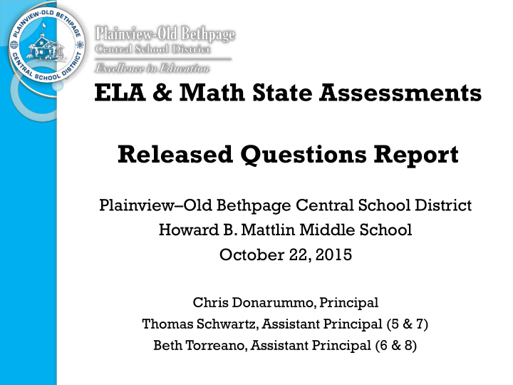 ela math state assessments released questions report