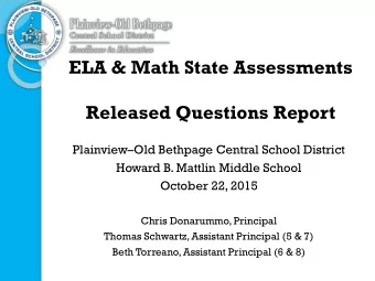 ELA &amp; Math State Assessments  Released Questions Report Plainview  Old Bethpage Central
