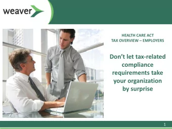Dont let tax-related  compliance  requirements take  your organization  by surprise  1  The