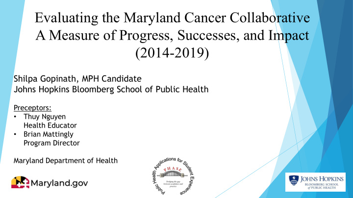 evaluating the maryland cancer collaborative a measure of