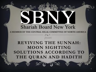 SOLUTIONS ACCORDING TO  THE QURAN AND HADITH  1  THE IMPORTANCE