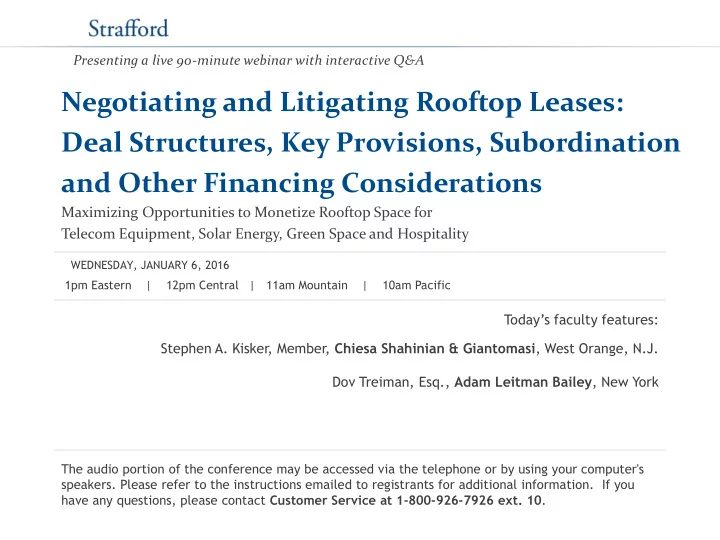 and other financing considerations
