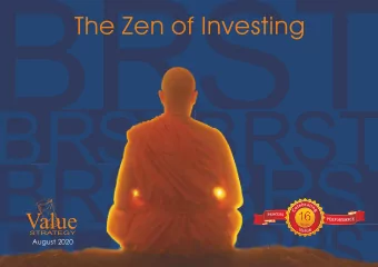 RST  BRST  BRST BRST BRST  BRSTBRST  B  The Zen of Investing  August 2020    Motilal Oswal AMC