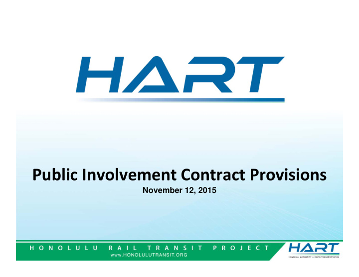 public involvement contract provisions