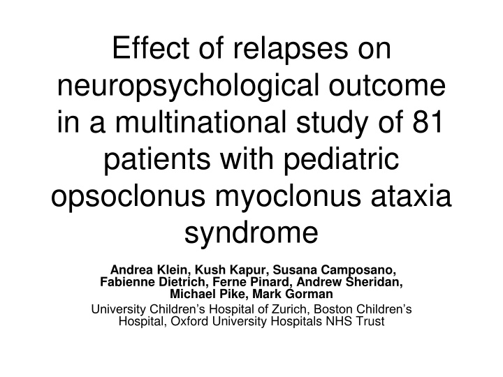 neuropsychological outcome