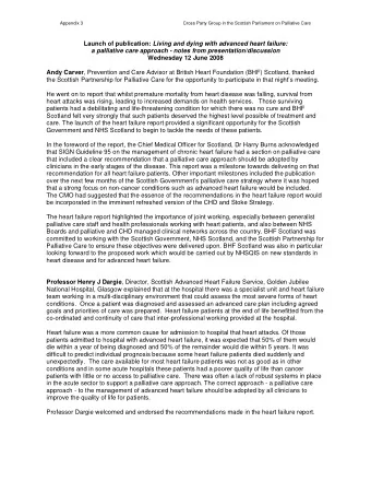 Launch of publication: Living and dying with advanced heart failure:  a palliative care approach -