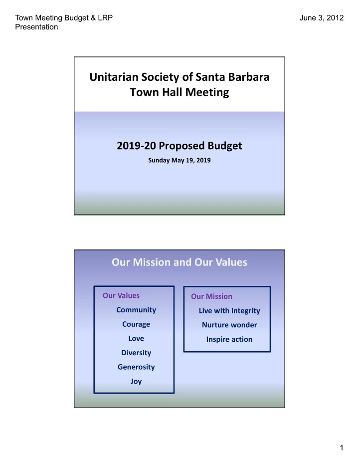 unitarian society of santa barbara town hall meeting