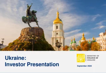 Ukraine:  Investor Presentation  September 2020  September 2020  1  Disclaimer IMPORTANT : You must