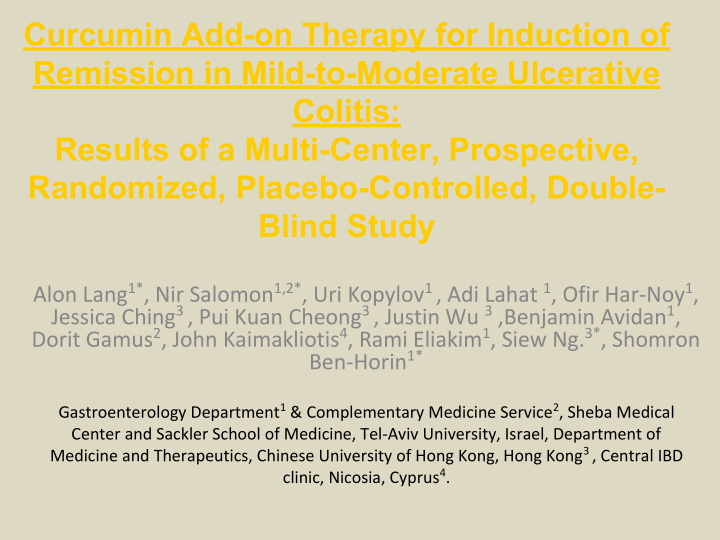 curcumin add on therapy for induction of remission in