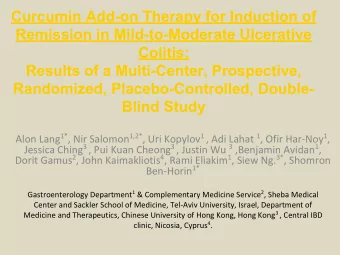 Curcumin Add-on Therapy for Induction of  Remission in Mild-to-Moderate Ulcerative  Colitis: