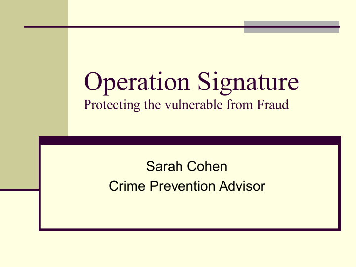 operation signature