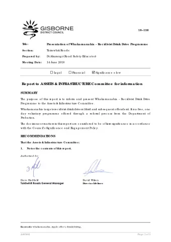 mation  SUMMARY  T  he  purp o se  o f this re po rt is to  info rm a nd pre se nt Wha ka ma na hia