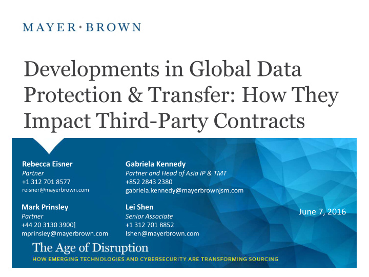 developments in global data protection transfer how they