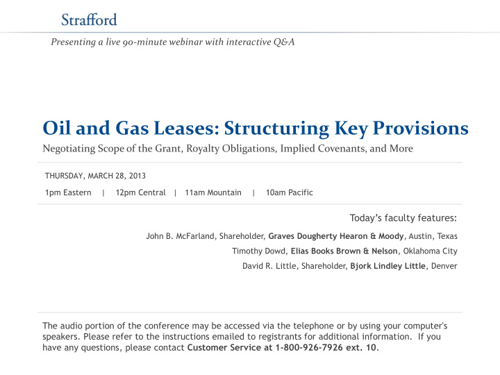 oil and gas leases structuring key provisions