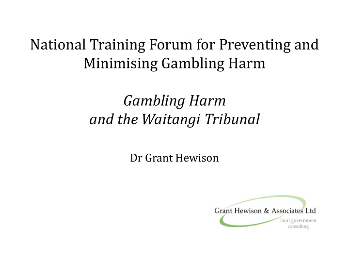 national training forum for preventing and