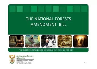 THE NATIONAL FORESTS  AMENDMENT  BILL  THE SELECT COMMITTEE ON LAND AND MINERAL RESOURCES  (02 JUNE