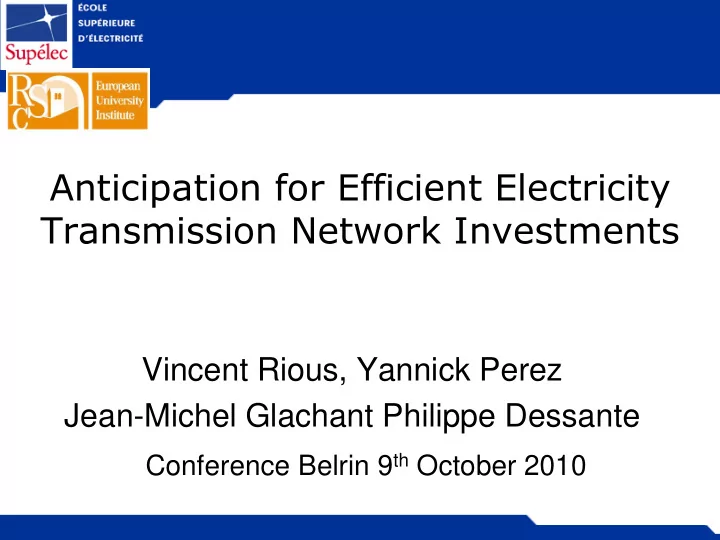 transmission network investments